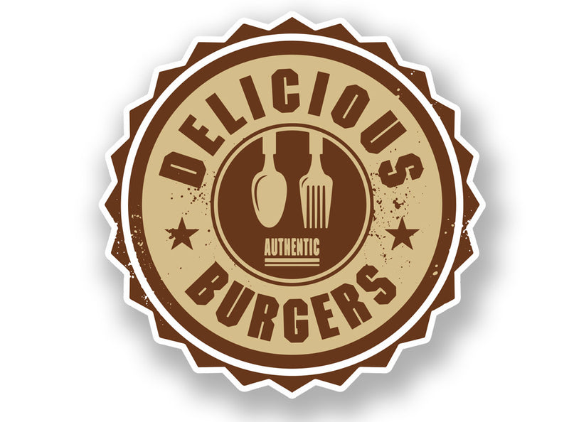 2 x Authentic Delicious Burgers Vinyl Sticker