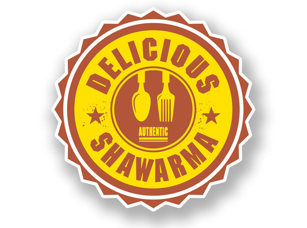 2 x Authentic Delicious Shawarma Vinyl Sticker #7014