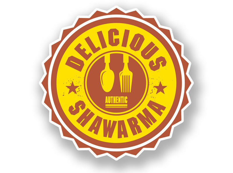 2 x Authentic Delicious Shawarma Vinyl Sticker