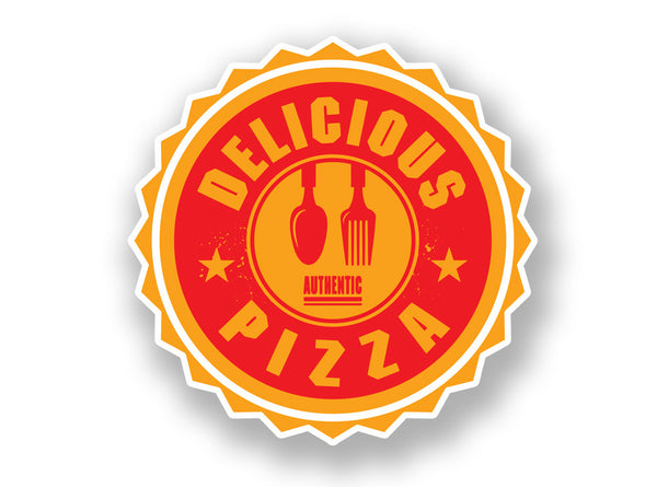 2 x Authentic Delicious Pizza Vinyl Sticker #7015