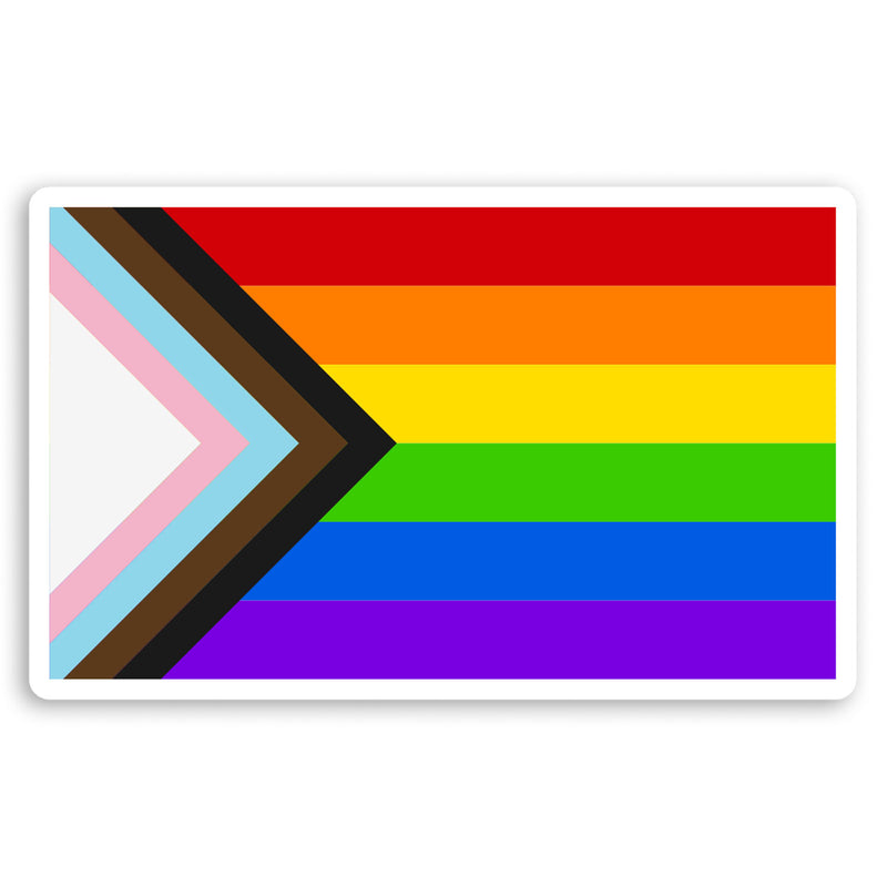 2 x Progress Pride Rainbow Flag Vinyl Sticker