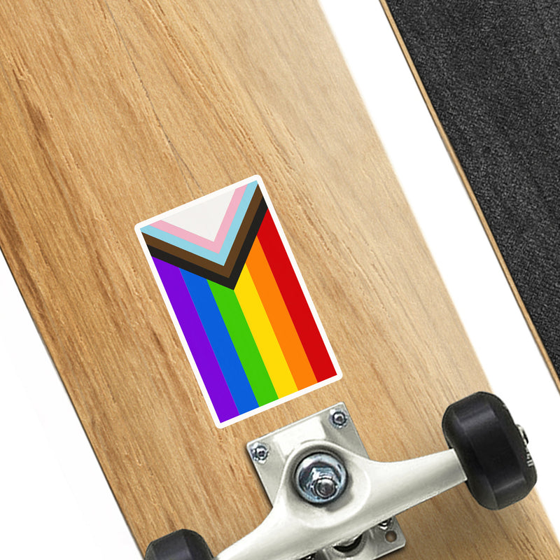 2 x Progress Pride Rainbow Flag Vinyl Sticker