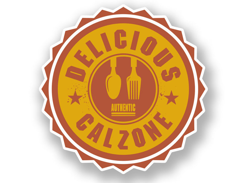 2 x Authentic Delicious Calzone Vinyl Sticker