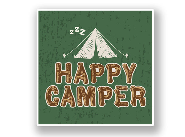 2 x Happy Camper Vinyl Sticker #7023