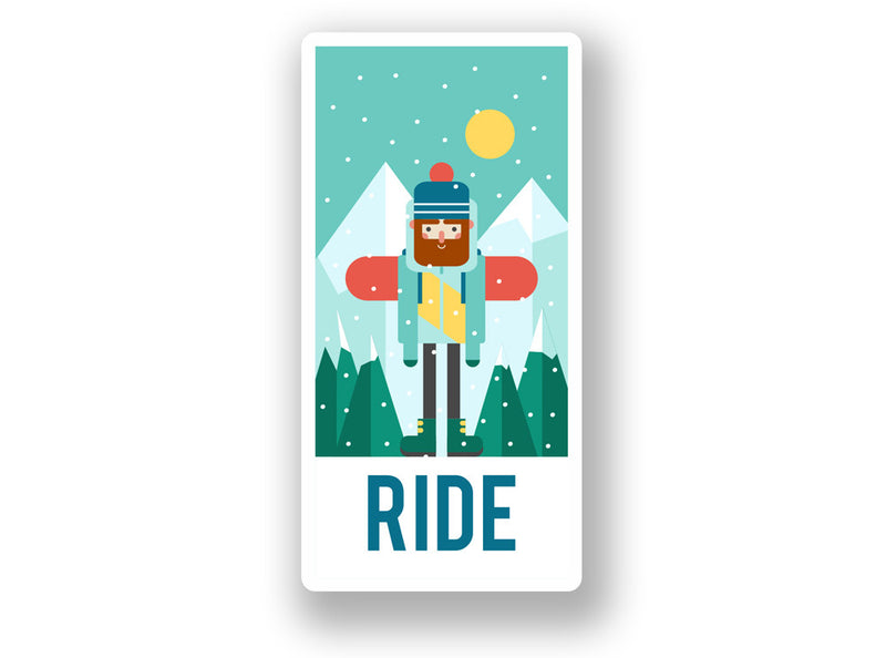 2 x Ride Snowboarding Vinyl Sticker