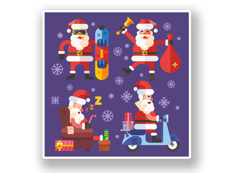 2 x Santas Christmas Vinyl Sticker