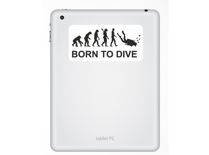 2 x Born To Dive Vinyl Sticker Diving Freediving