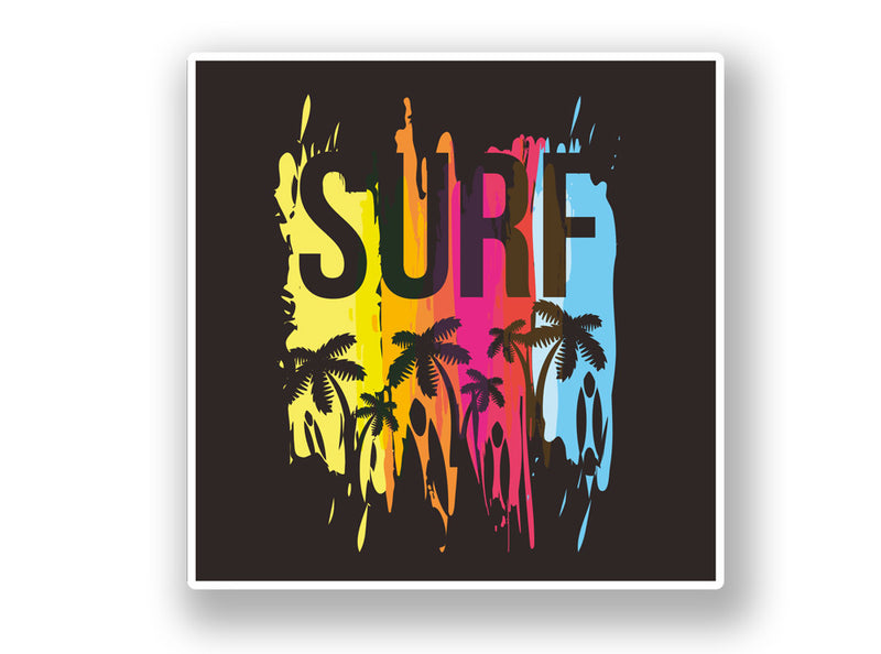 2 x Surf Surfing Vinyl Sticker Beach