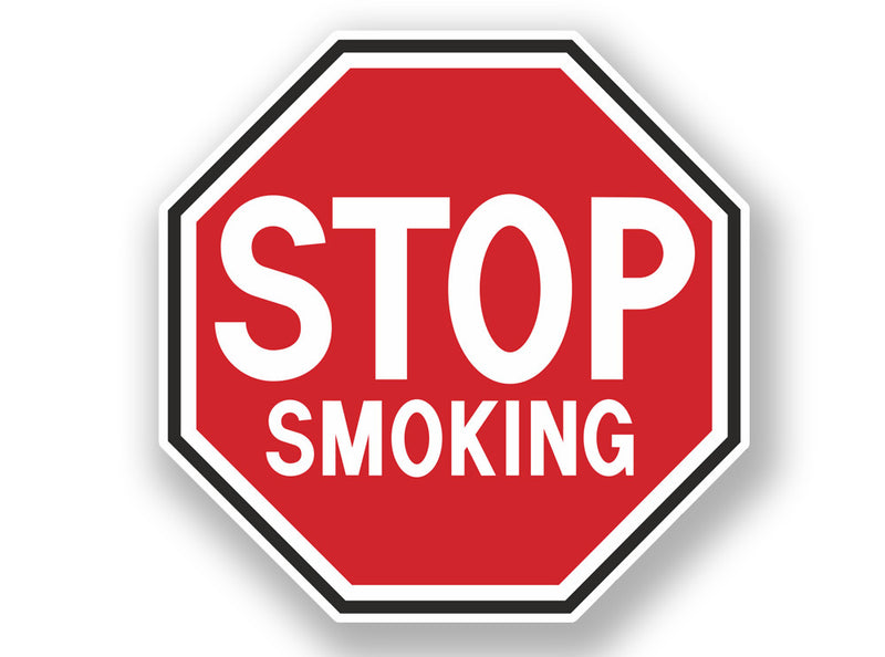 2 x Stop Smoking Warning Sign Vinyl Sticker