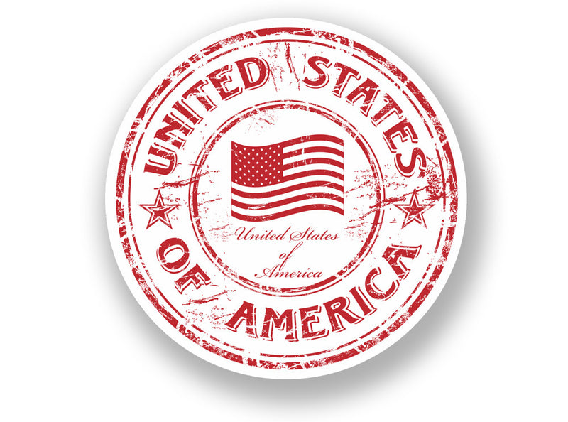 2 x United States of America Vinyl Sticker Travel Luggage USA