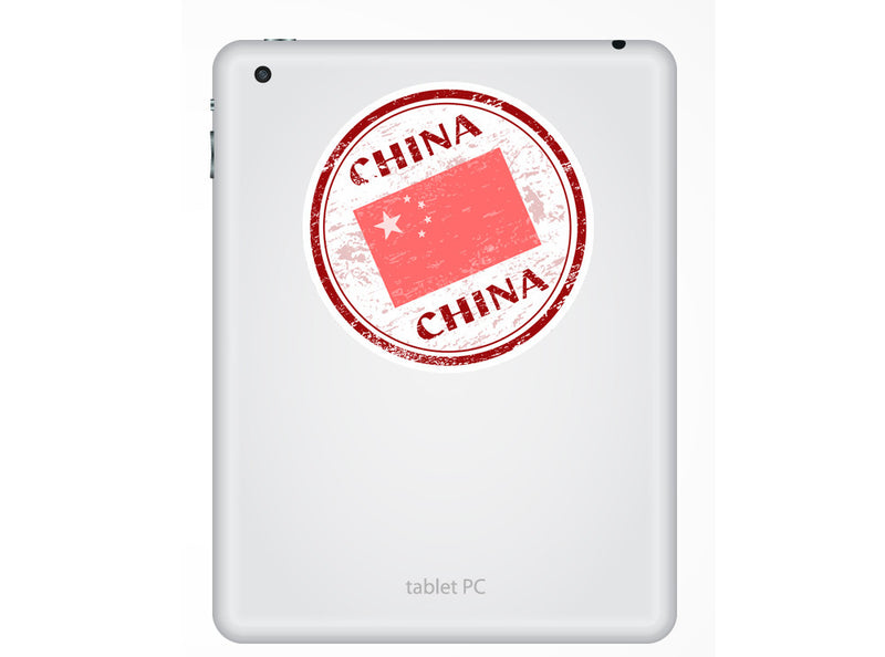 2 x China Vinyl Sticker Travel Luggage Flag