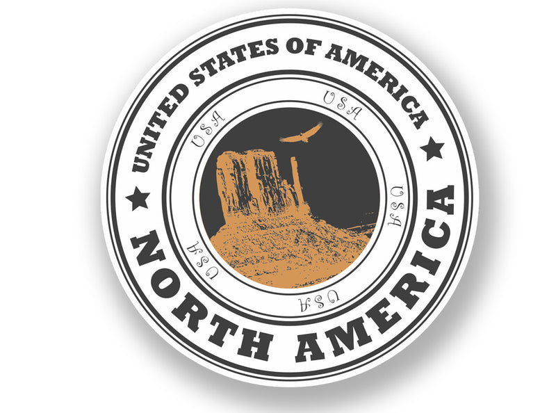 2 x United States of America Vinyl Sticker Travel Luggage North USA