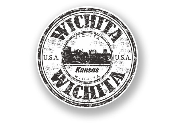 2 x Wichita Kansas Vinyl Sticker Travel Luggage USA #7086