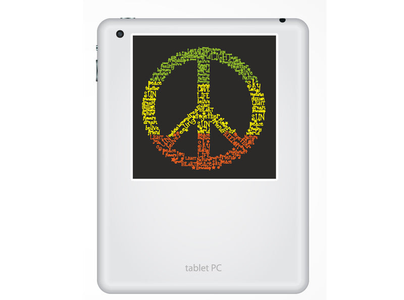 2 x Peace Symbol Vinyl Sticker Hippy