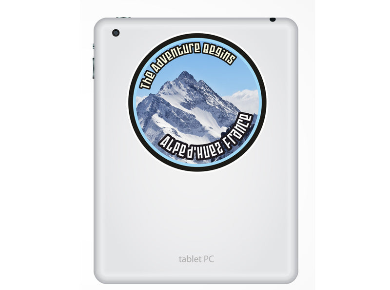 2 x Alpe d'Huez France Vinyl Sticker Travel Mountain Ski Snowboard