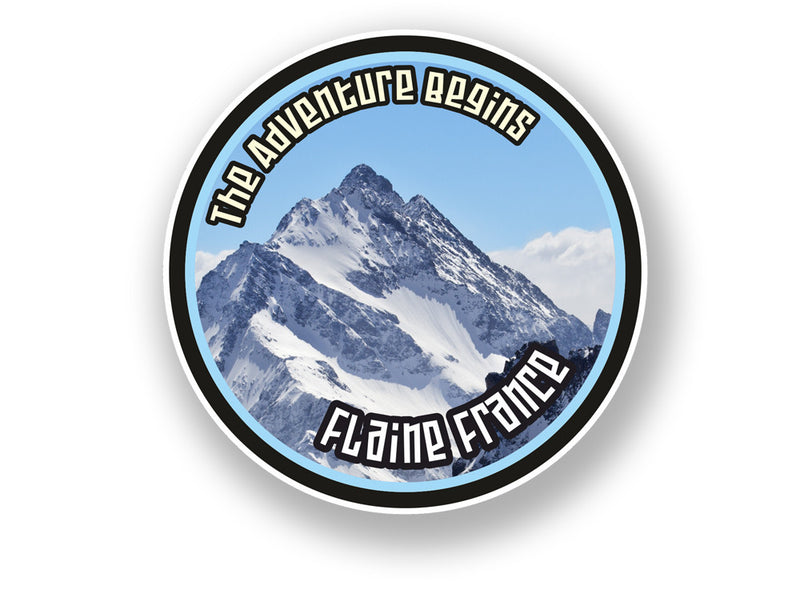 2 x Flaine France Vinyl Sticker Travel Mountain Ski Snowboard