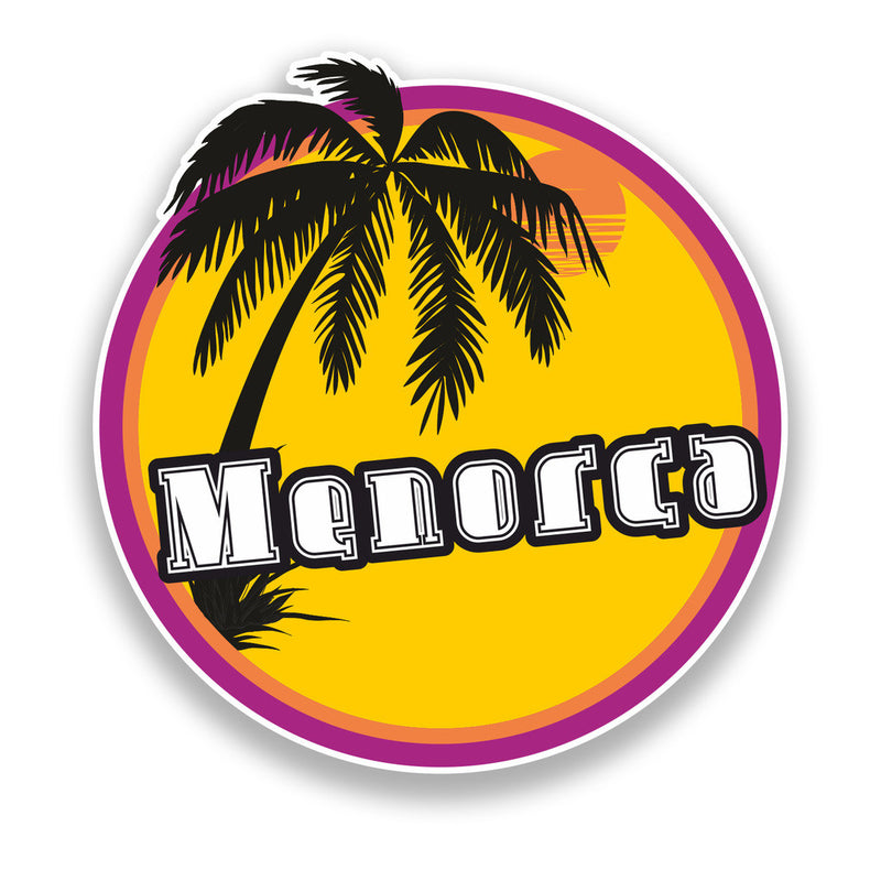 2 x Menorca Sunset Vinyl Sticker Travel Luggage Beach