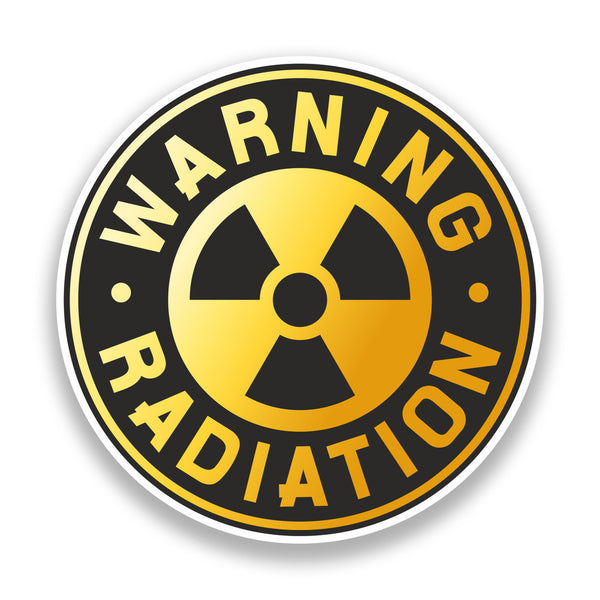 2 x Warning Radiation Vinyl Sticker Sign Radioactive #7151