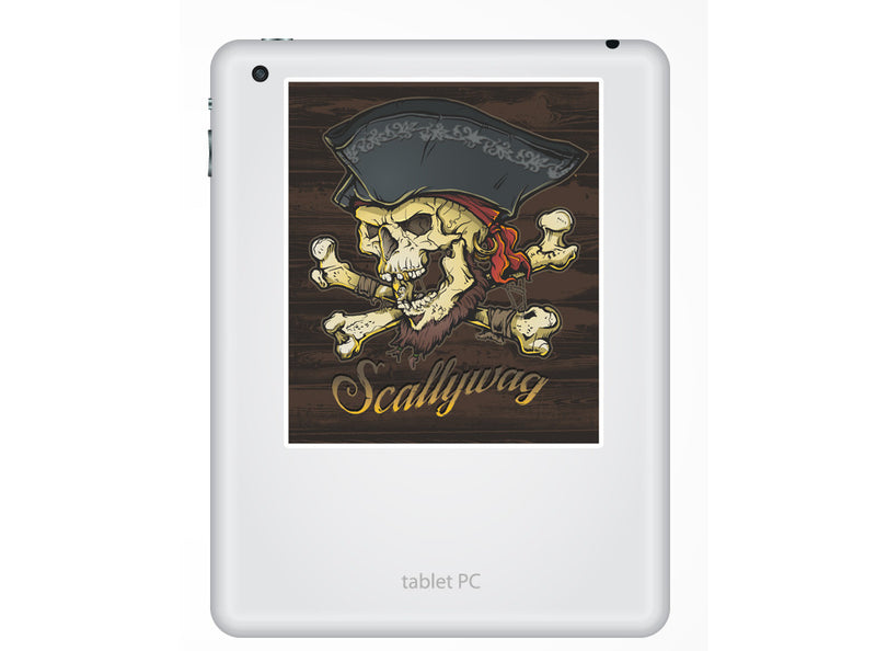 2 x Scallyway Pirate Skull Vinyl Sticker Halloween Scary