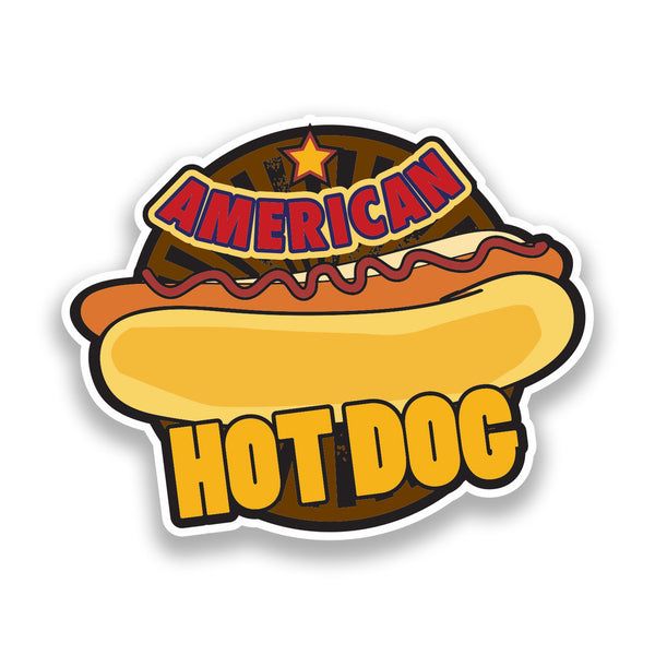 2 x American Hotdogs Vinyl Sticker Food Takeaway #7157