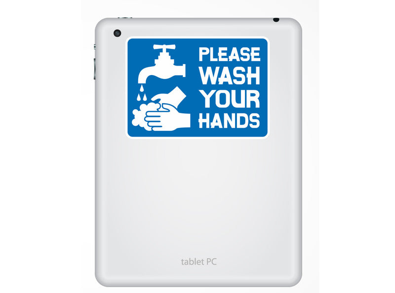 2 x Please Wash Your Hands Vinyl Sticker Sign