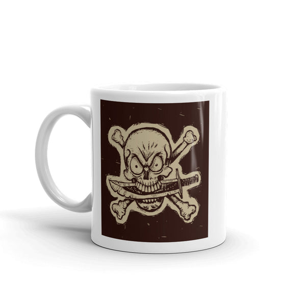 Destressed Pirate Skull and Cross Bones High Quality 10oz Coffee Tea Mug #7164