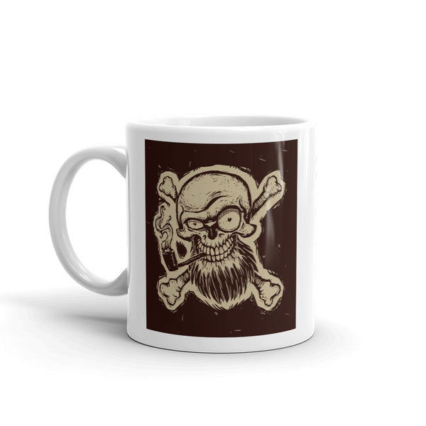 Destressed Pirate Skull and Cross Bones High Quality 10oz Coffee Tea Mug #7165