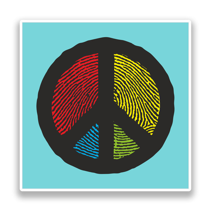 2 x Peace Symbol Vinyl Stickers Hippy