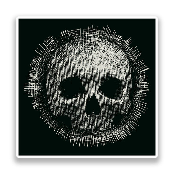 2 x Skull Vinyl Stickers Halloween Scary Horror #7192