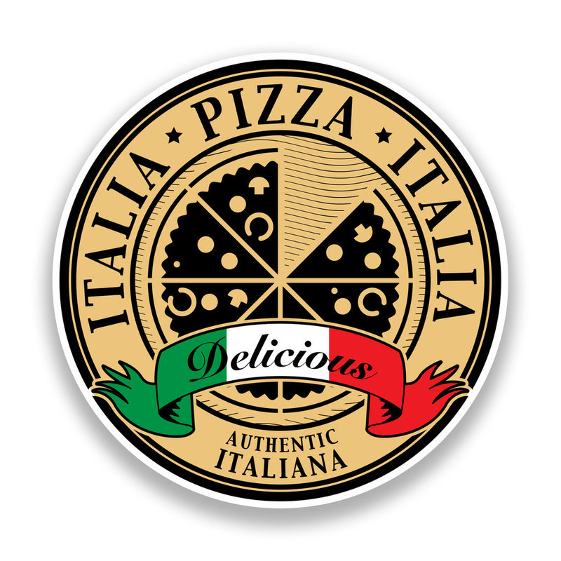 2 x Authentic Italian Pizza Vinyl Stickers