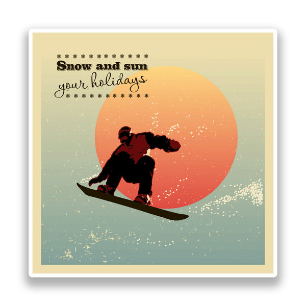 2 x Snowboarding Vinyl Stickers Extreme Thrill Seeker Travel Mountains #7196