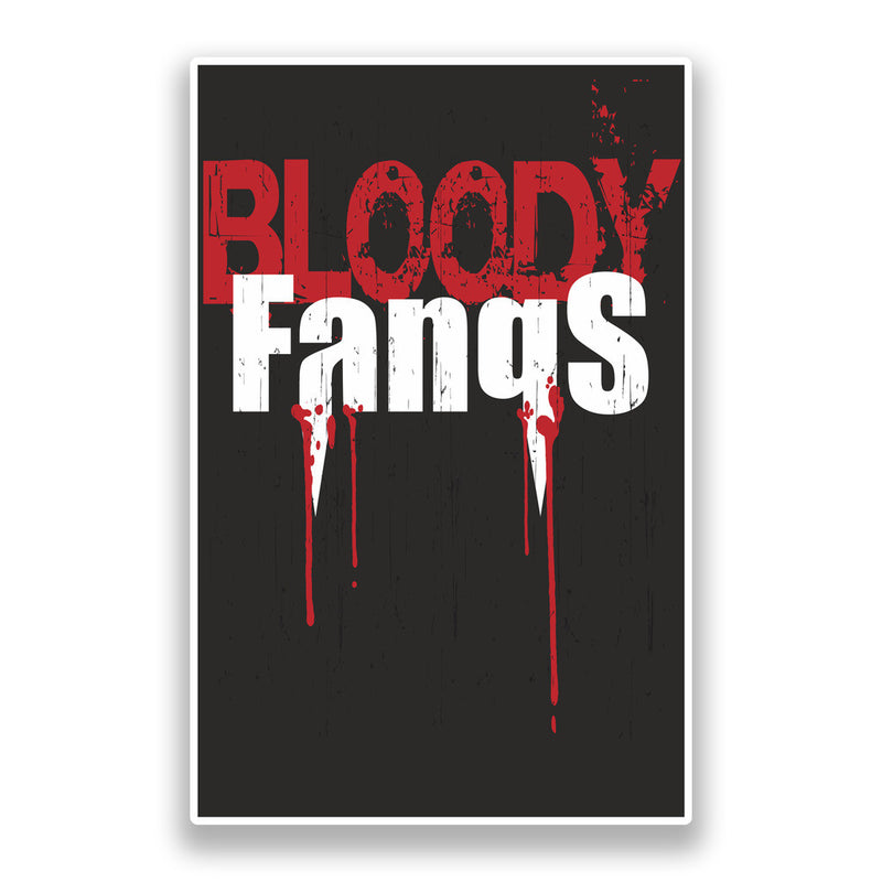 2 x Bloody Fangs Vinyl Stickers Halloween Decoration
