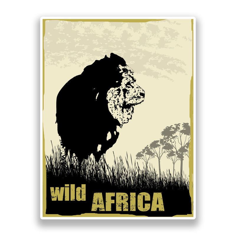 2 x Wild Africa Vinyl Stickers Lion
