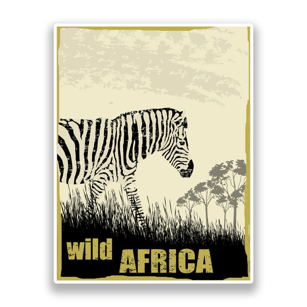 2 x Wild Africa Vinyl Stickers Zebra #7223