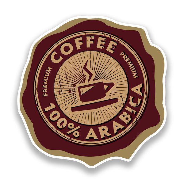 2 x Coffee 100% Arabica Vinyl Stickers Shop Decoration #7229