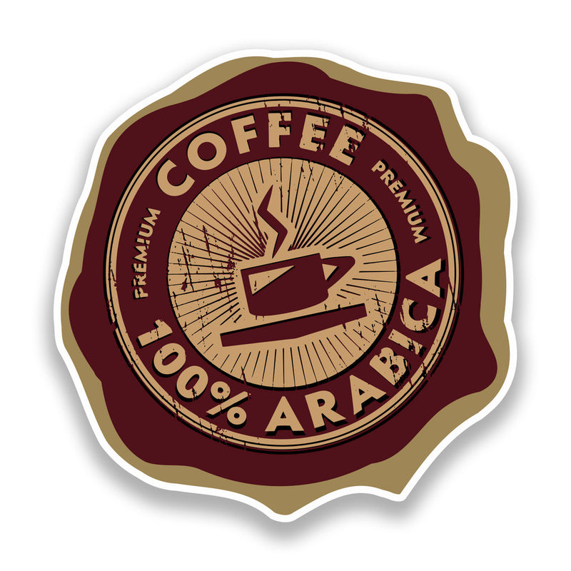 2 x Coffee 100% Arabica Vinyl Stickers Shop Decoration