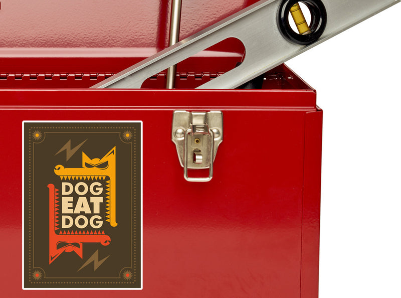 2 x Dog Eat Dog Vinyl Stickers Travel Luggage