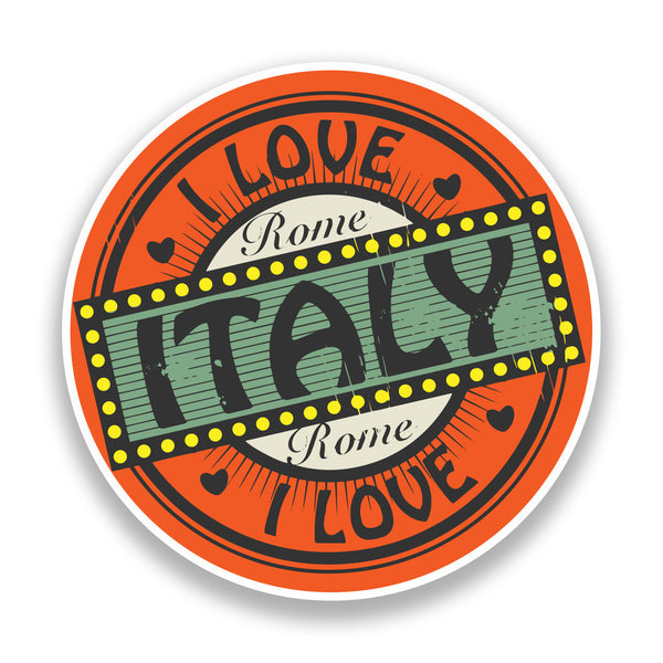 2 x I Love Italy Vinyl Stickers Travel Luggage #7241