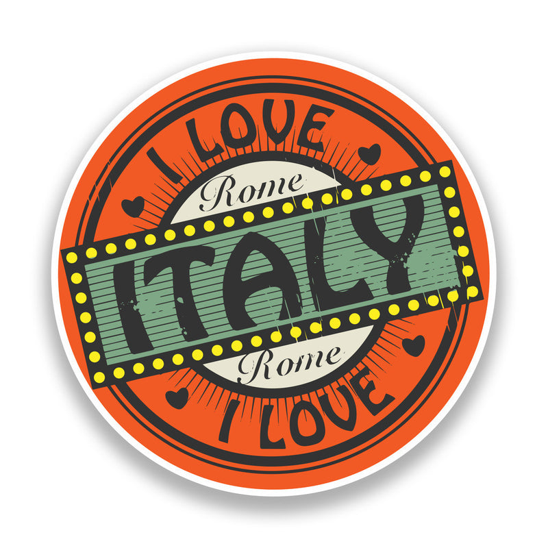 2 x I Love Italy Vinyl Stickers Travel Luggage