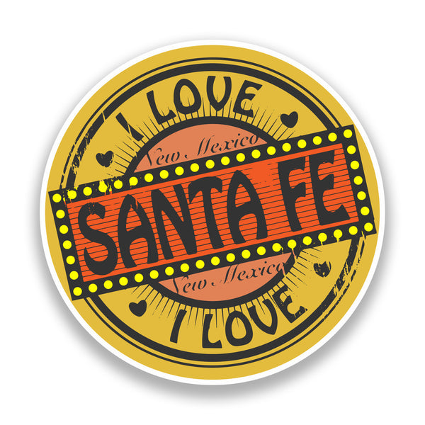 2 x I Love Santa Fe Vinyl Stickers Travel Luggage #7249