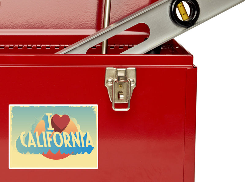 2 x I Love California Vintage Vinyl Stickers Travel Luggage