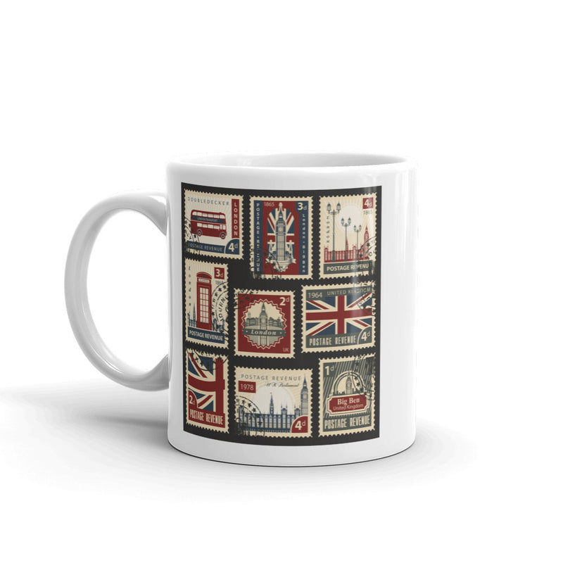 United Kingdom Postage Stamps High Quality 10oz Coffee Tea Mug