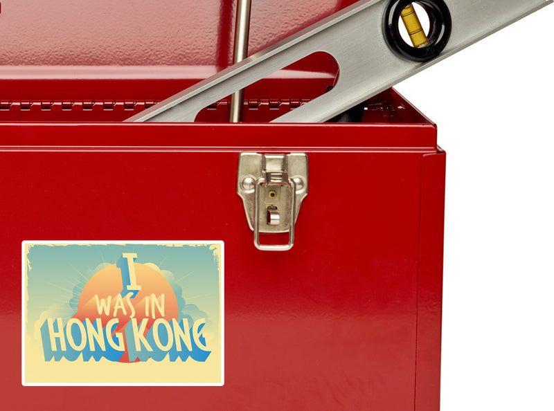 2 x I Was In Hong Kong Vintage Vinyl Stickers Travel Luggage