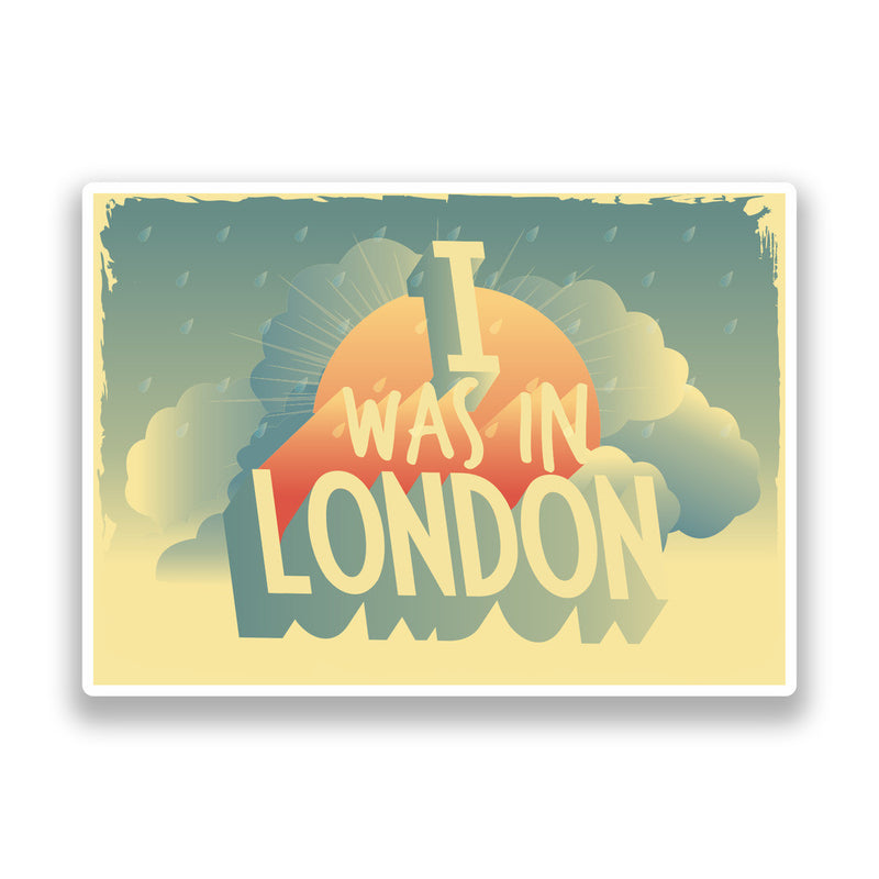 2 x I Was In London Vintage Vinyl Stickers Travel Luggage