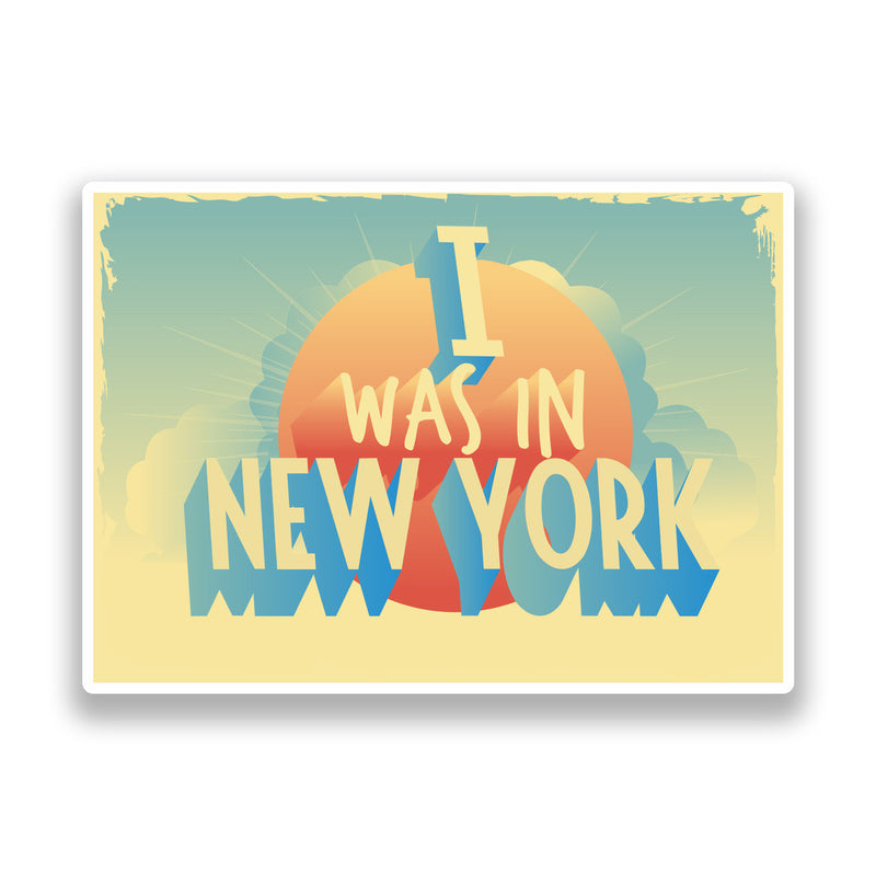 2 x I Was In New York Vintage Vinyl Stickers Travel Luggage