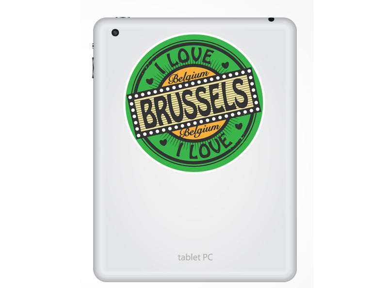 2 x I Love Brussels Belgium Vinyl Stickers Travel Luggage