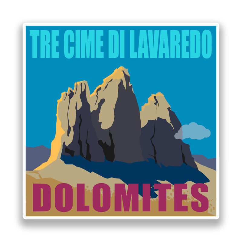 2 x Tre Cime Di Lavaredo Vinyl Stickers Travel Luggage