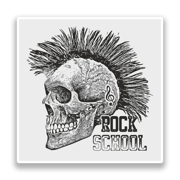 2 x Rock School Skull Vinyl Stickers Travel Luggage #7348