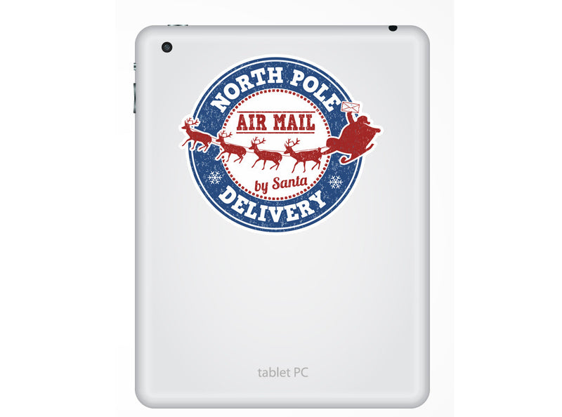 2 x North Pole Air Mail Vinyl Stickers Christmas Decoration