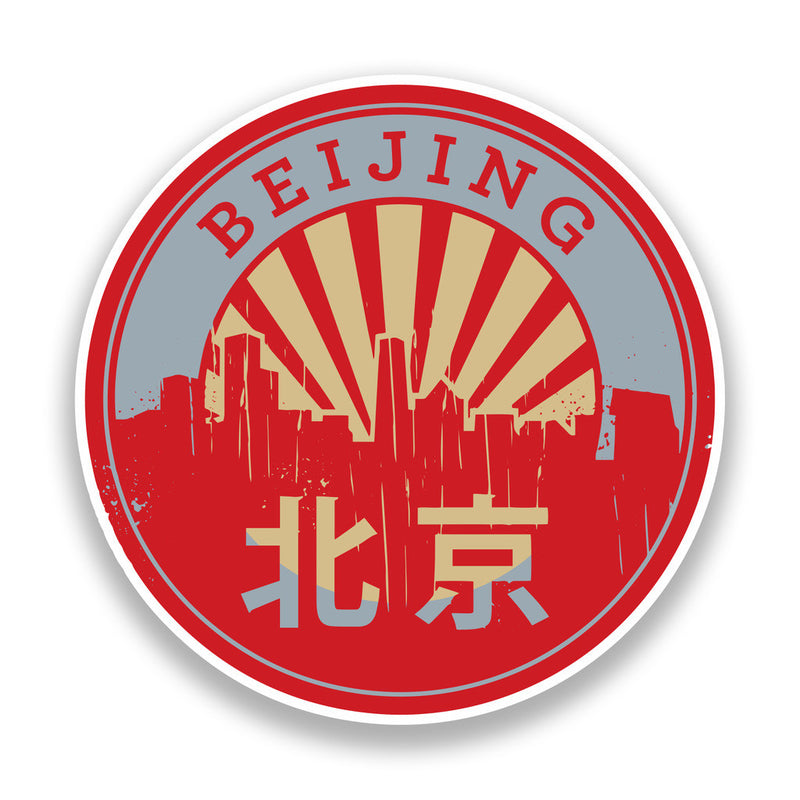 2 x Beijing Vinyl Stickers Travel Luggage